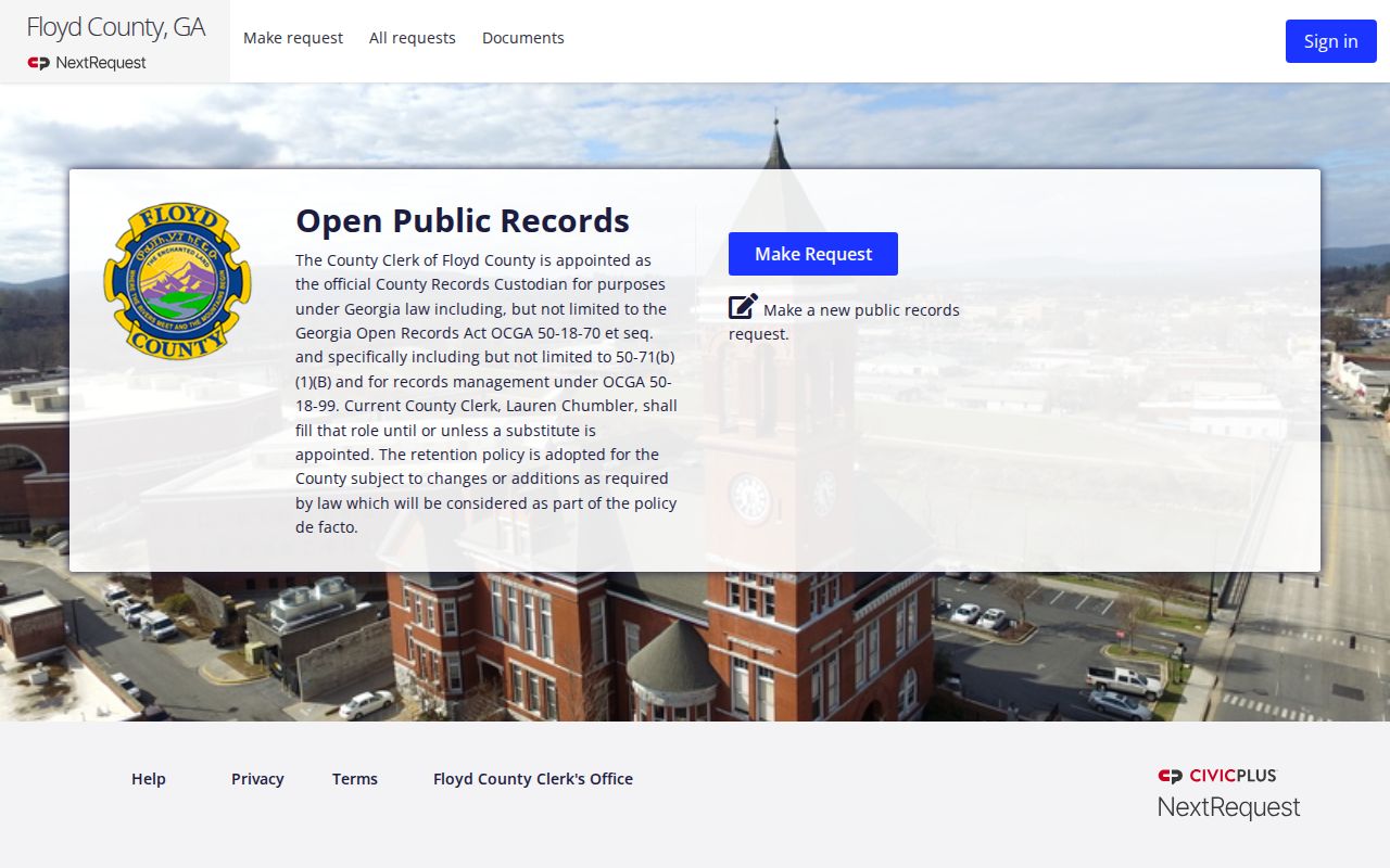 Floyd County public records request portal